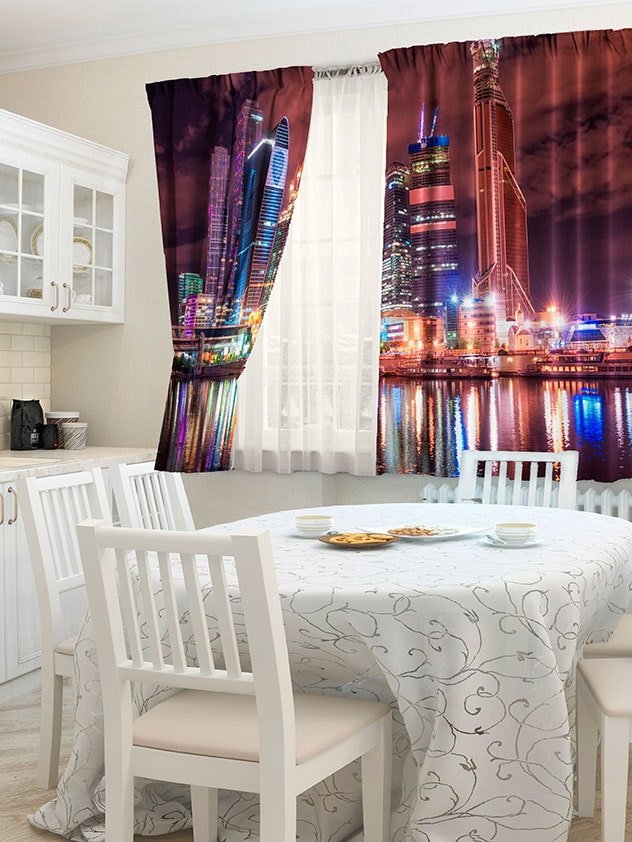 3D curtains in the kitchen