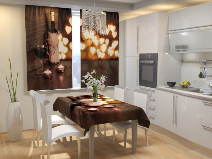 3D curtains in the kitchen