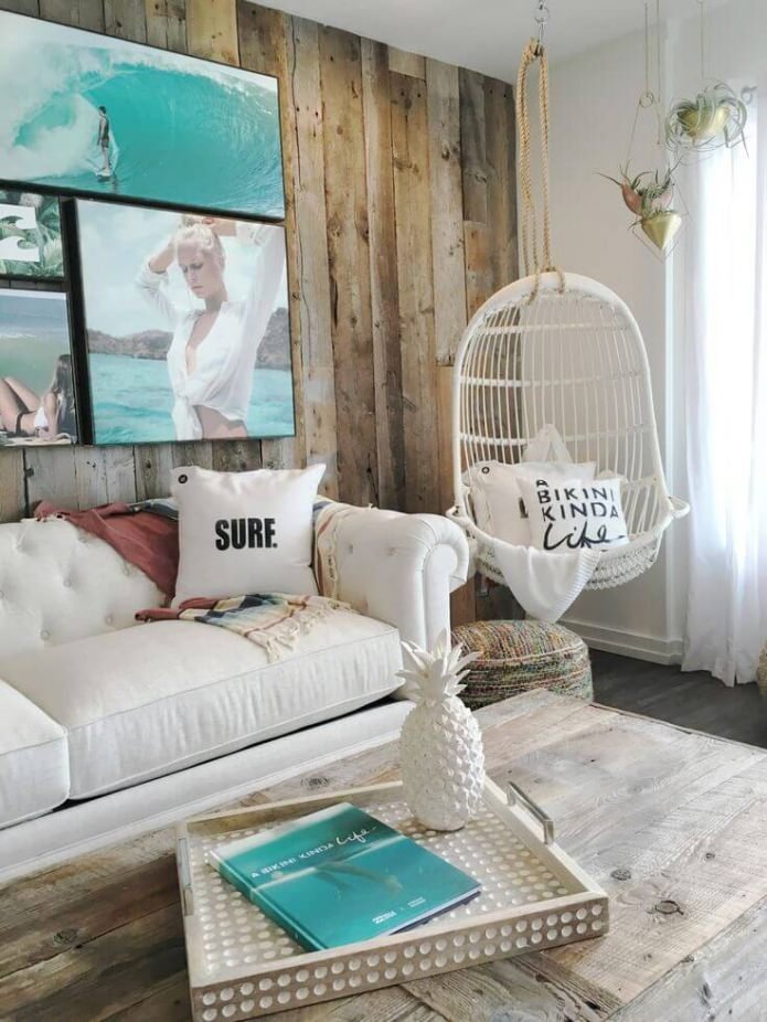 hanging chair in the living room