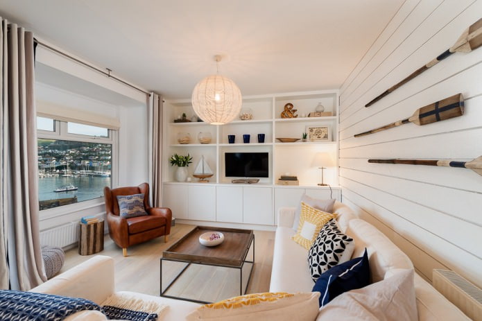 living room in a marine style