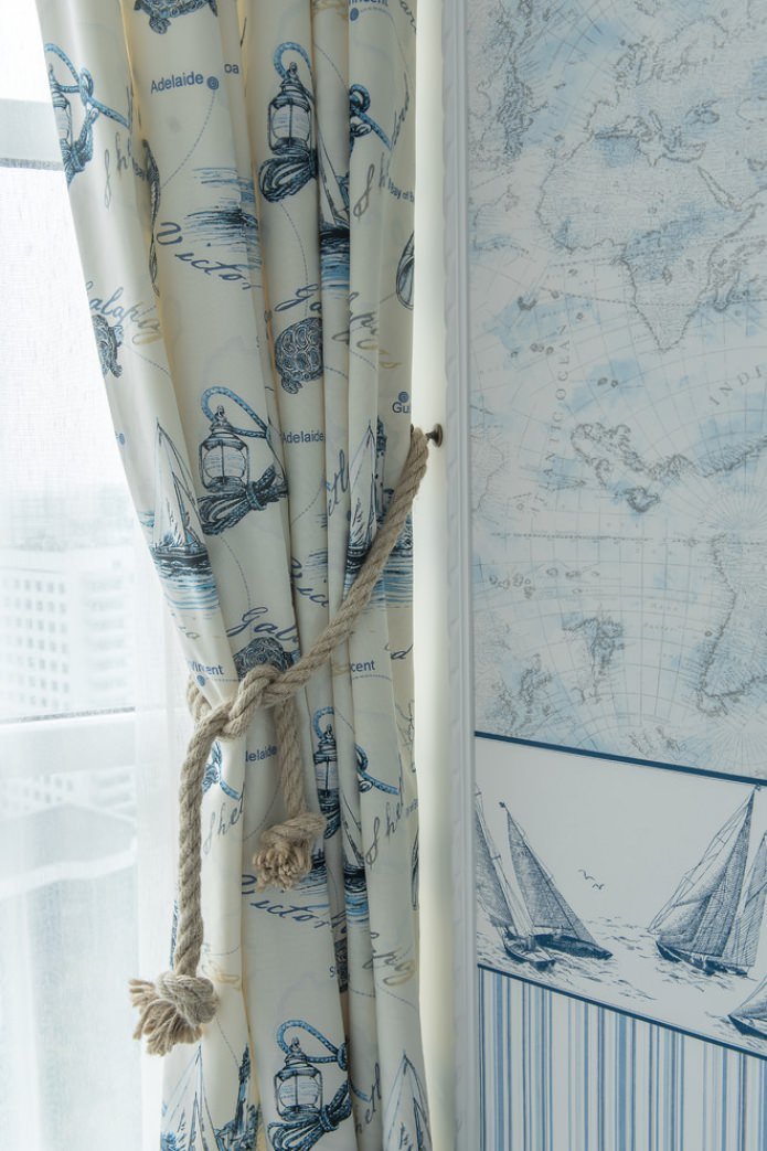 rope on curtains