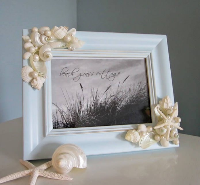 frame decorated with shells