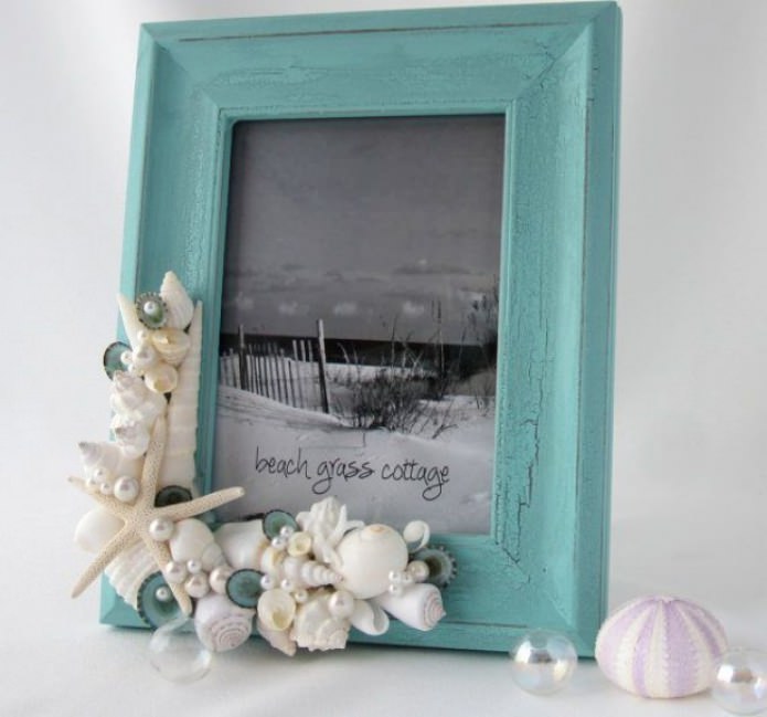 frame decorated with shells