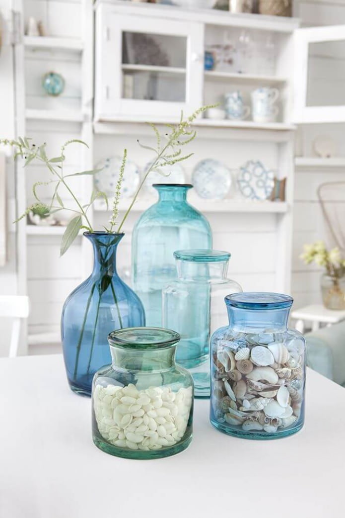 Colored glass bottles