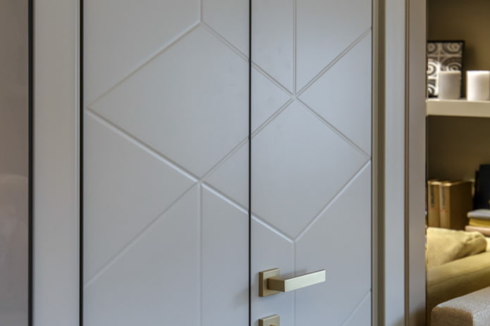 The door is painted light gray