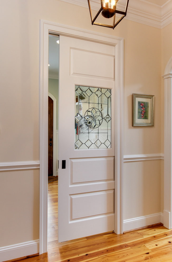glass insert on a door