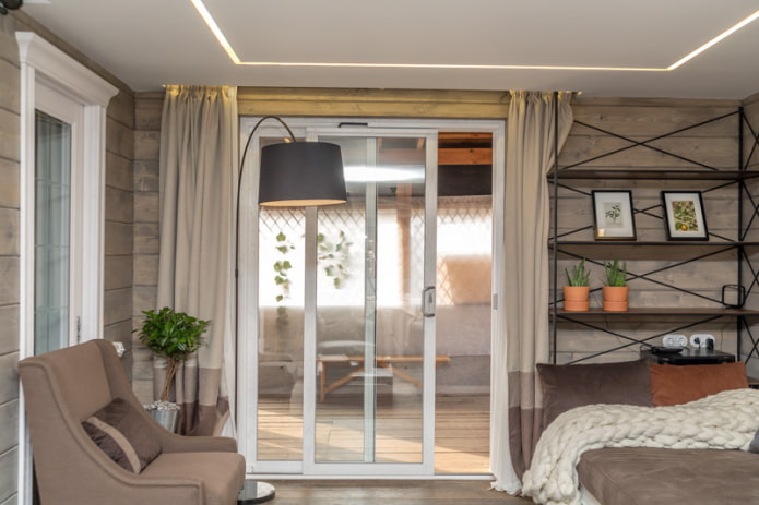 Sliding structure inside the doorway