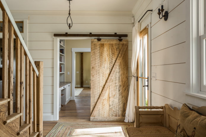wooden door in country style