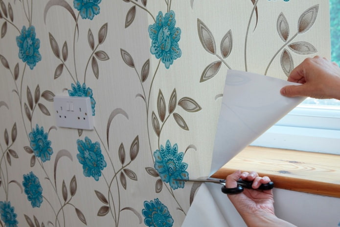 wallpapering around the window