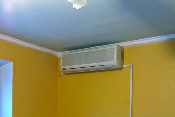wallpapering under the air conditioner