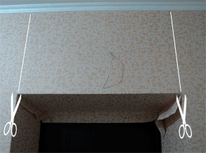how to glue wallpaper above a doorway