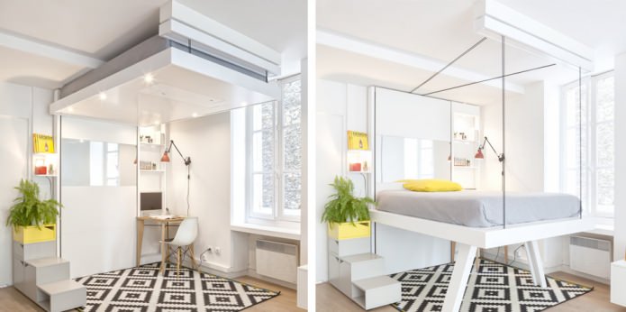 hidden hanging bed