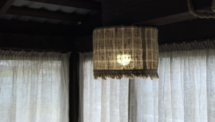burlap lampshade