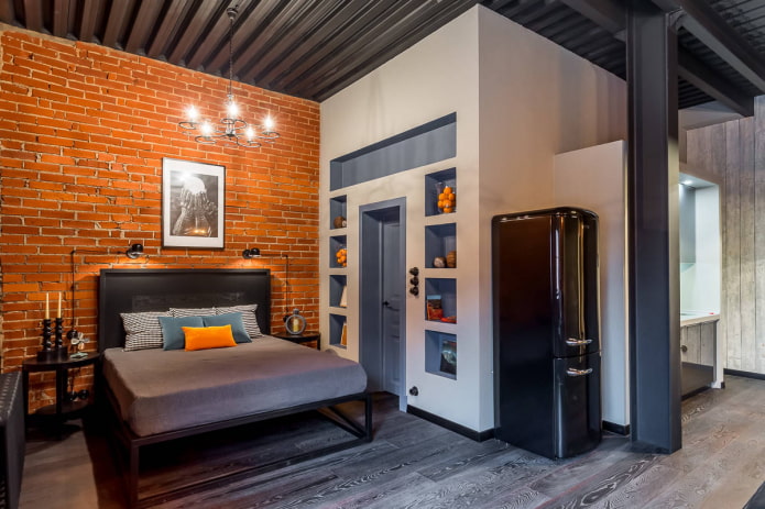 red brick in the bedroom