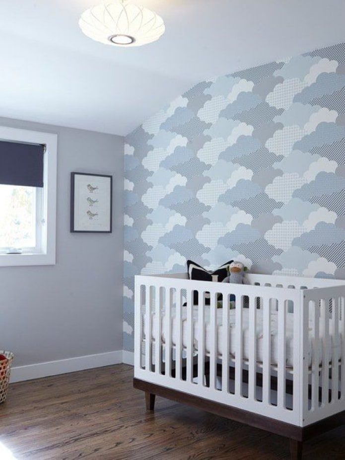 children's room in blue tones