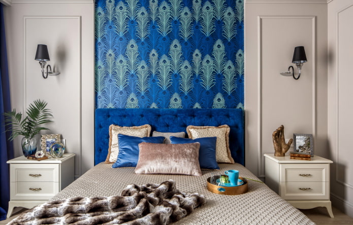 bright panel above the bed