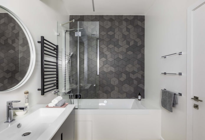 dark tiles in the bathroom