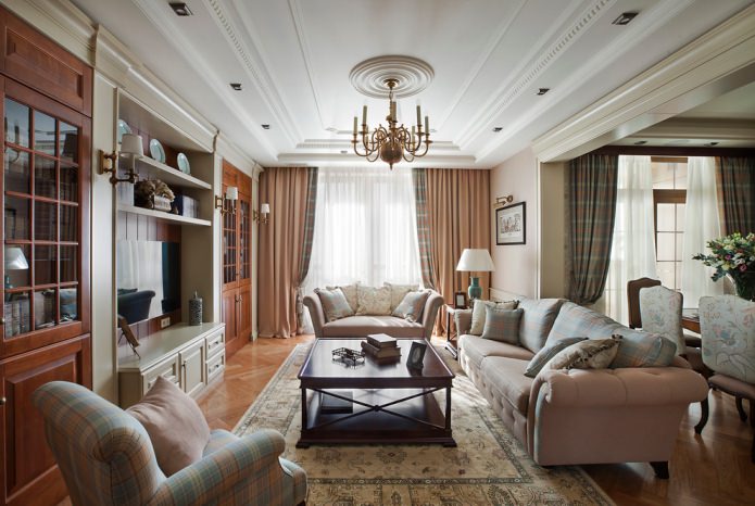 American style in the living room