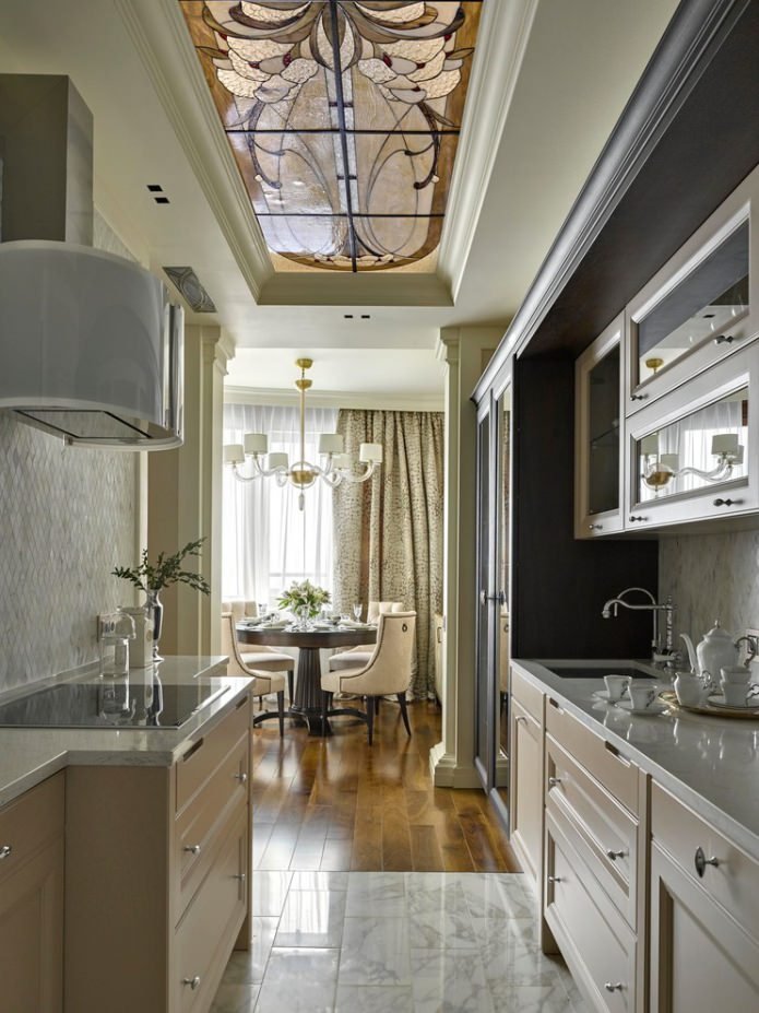 beige colors in the kitchen interior