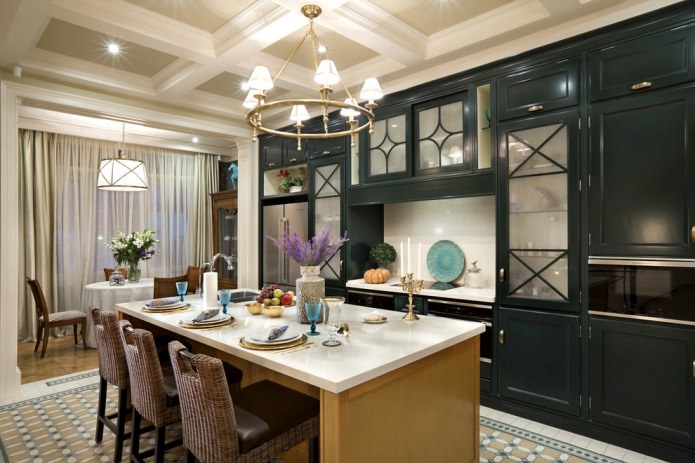 island kitchen in the interior of the house