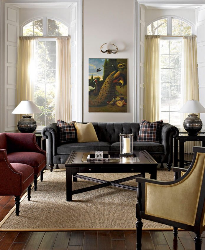 light living room in English style