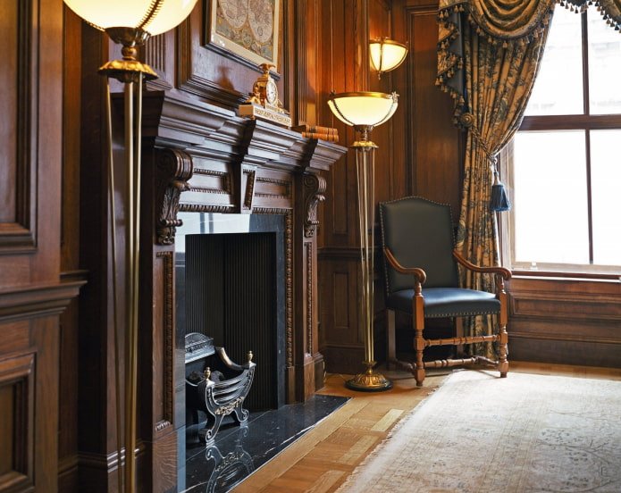 wooden walls in the interior