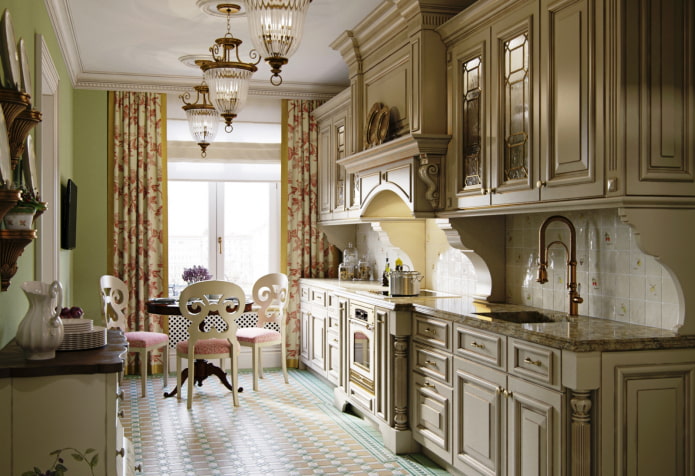 light kitchen in English style