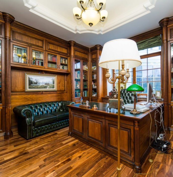 wood finish of the office