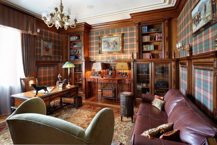 spacious office in the English style