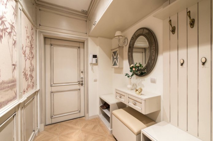 hallway with a mezzanine in a classic style