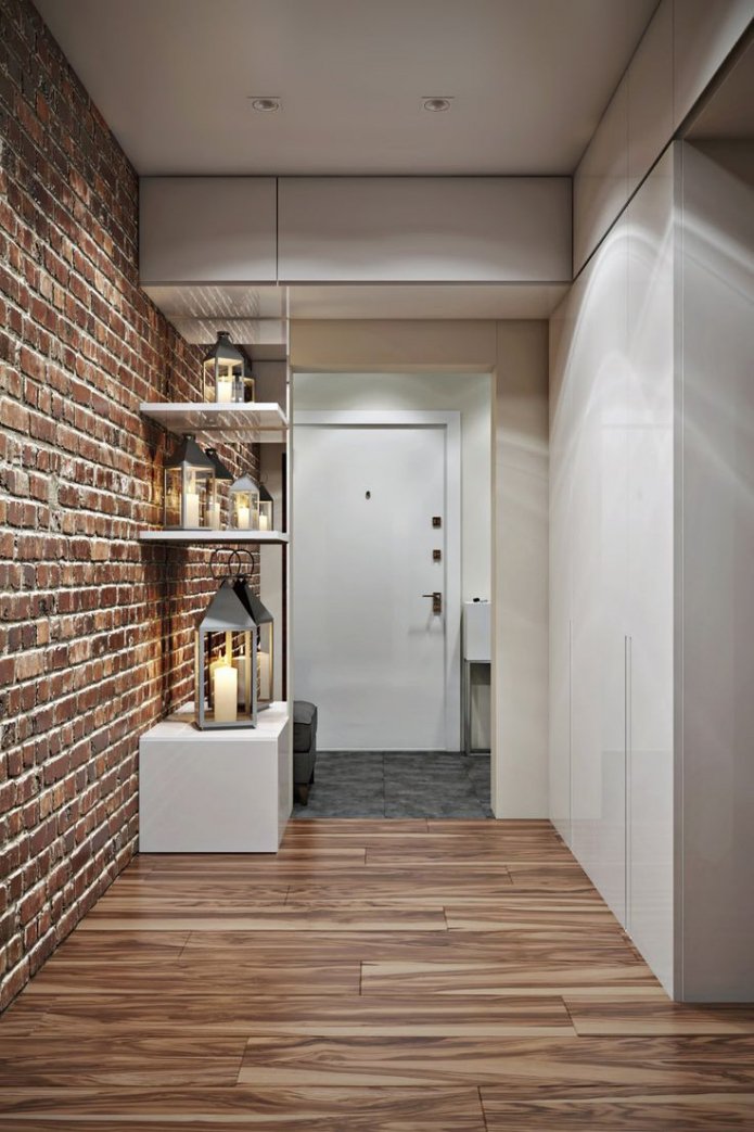 modern hallway with a mezzanine