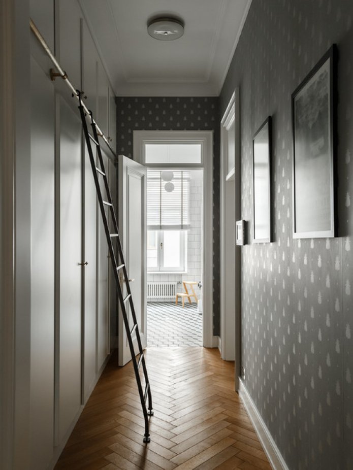 cabinets with a ladder