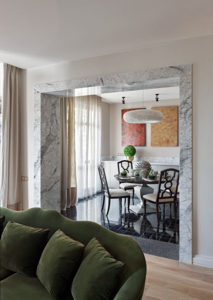 arch design in the kitchen interior