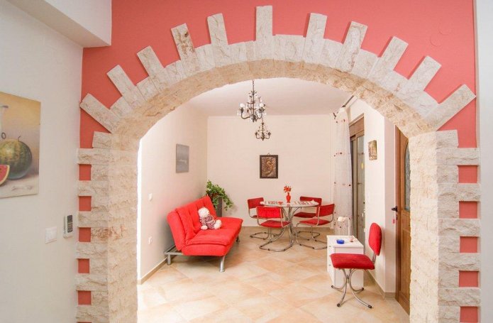 Arch with imitation stone