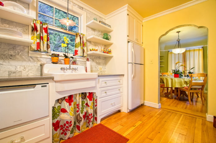 curly arch in the kitchen interior