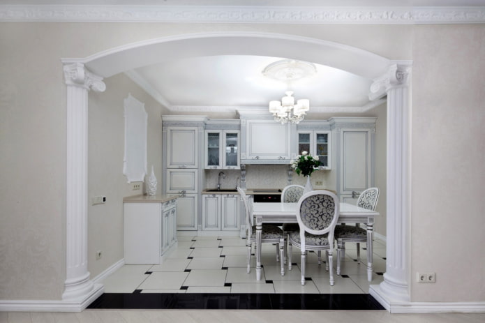 arch design in the kitchen interior