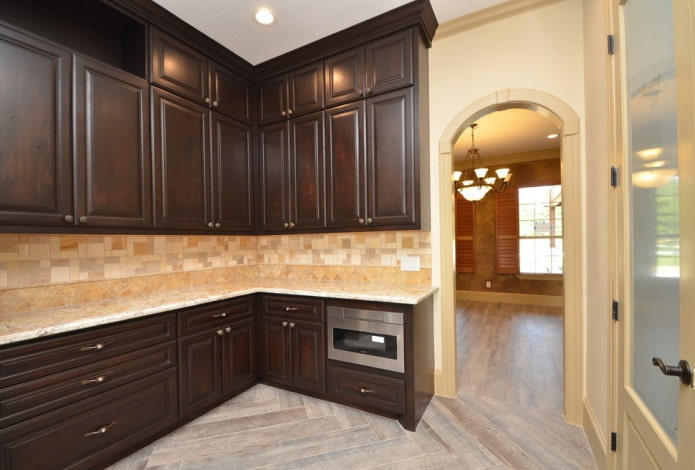 arch instead of a door in the kitchen interior