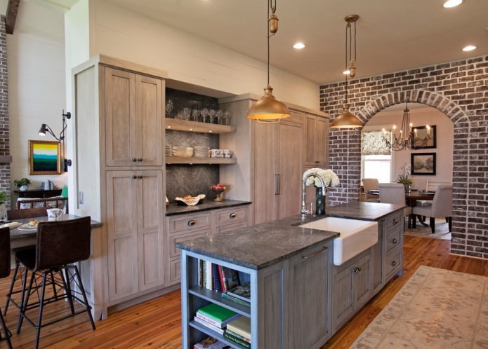 arch decoration in the kitchen interior
