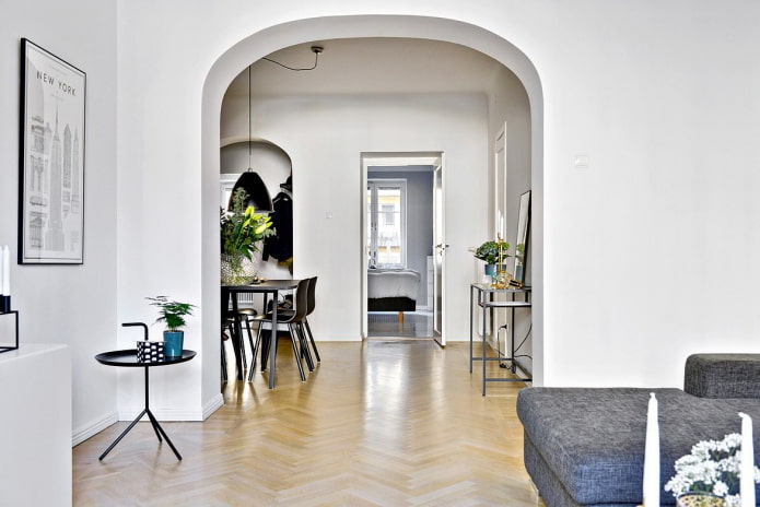 Arch in the Scandinavian interior