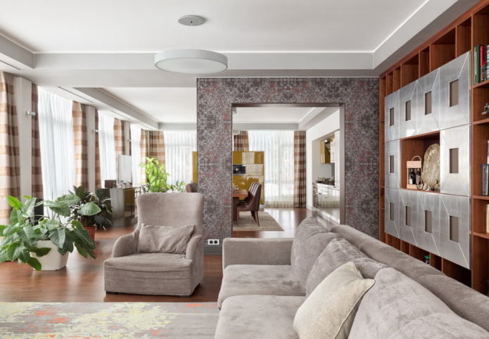 arch in a modern living room