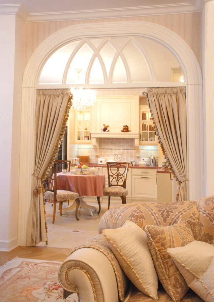 arch design in the kitchen interior