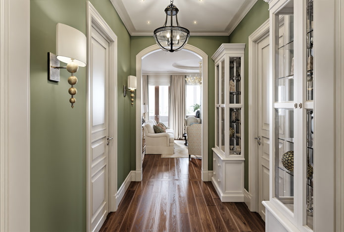 arch between the living room and the hallway