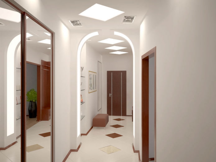 backlit arch in the hallway interior