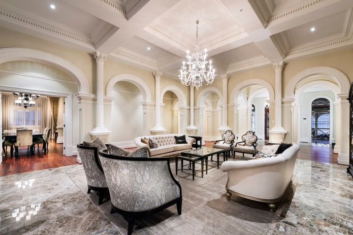 large arched structures in the hall
