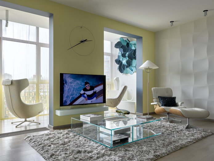 plasterboard arch in the living room interior