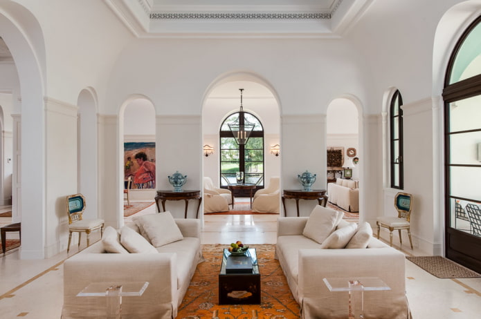 large arched structures in the hall