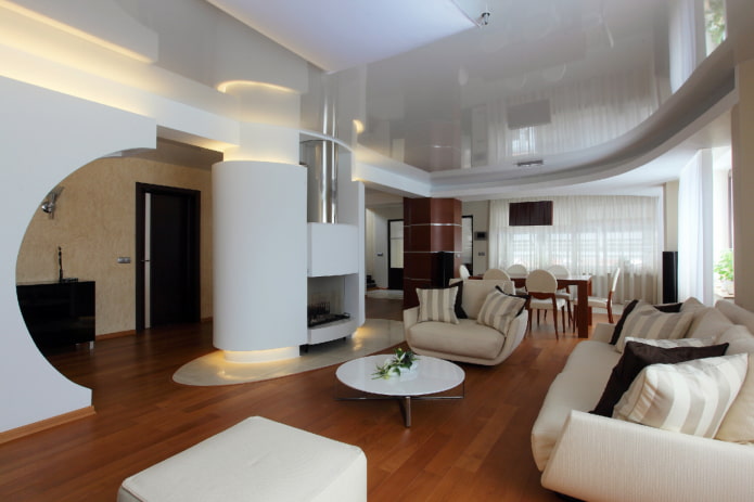 semi-arch in the living room interior