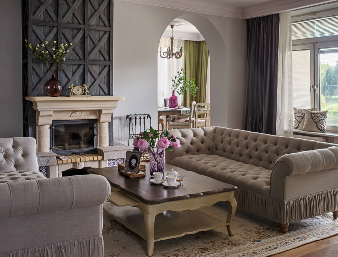 arch with paint in the living room interior