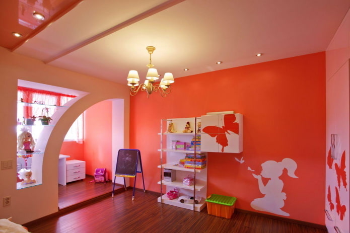 plasterboard arch in the children's interior