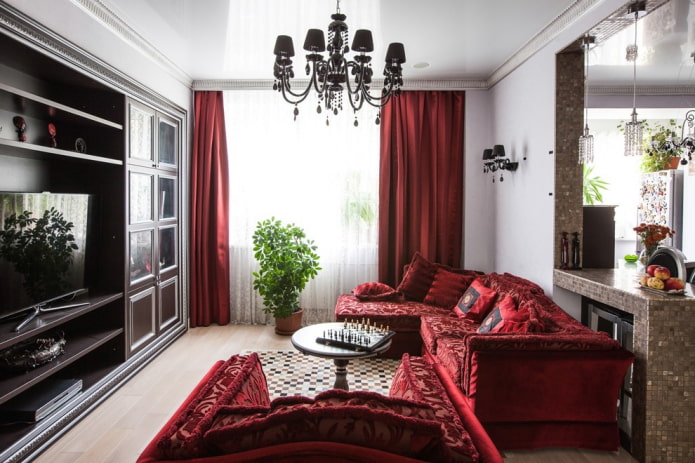 Cherry curtains to match the upholstery
